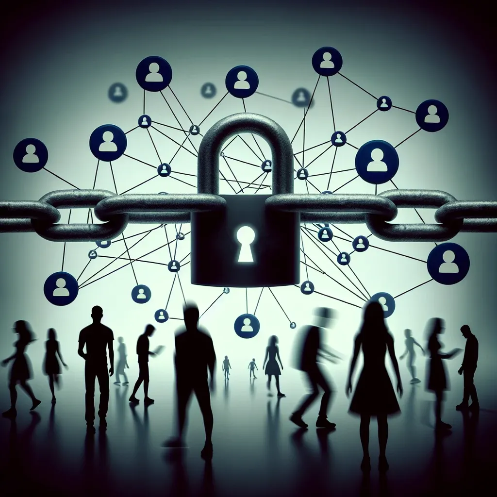 "Imagem ilustrativa de um vazamento de dados em redes sociais, destacando a exposição de informações pessoais de milhões de adolescentes, simbolizando os riscos de privacidade online."