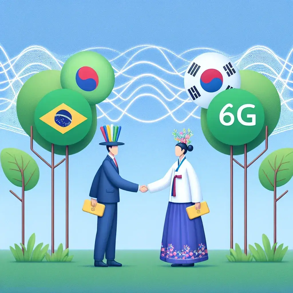 "Brazil and South Korea sign agreement for 6G cooperation, showcasing international collaboration in advanced telecommunications technology."